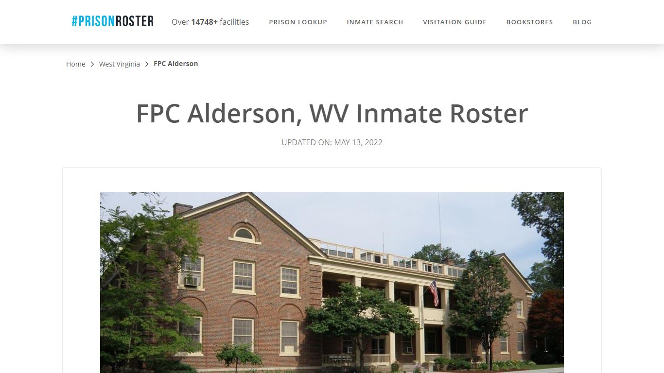 FPC Alderson, WV Inmate Roster - Nationwide Inmate Search